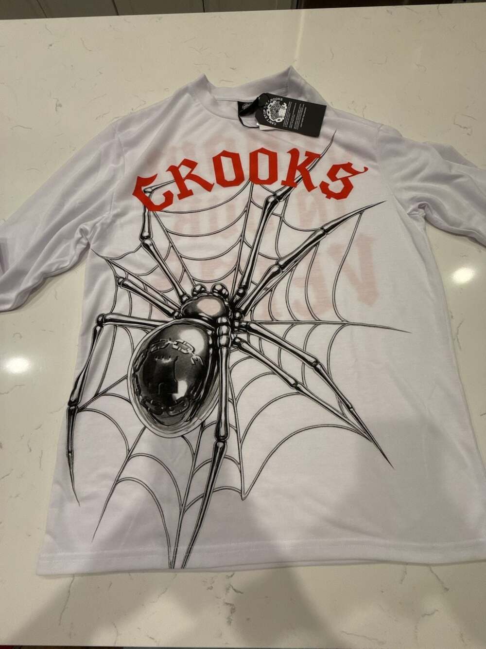 Crooks & Castles Long Sleeve Graphic Spider Web T-Shirt